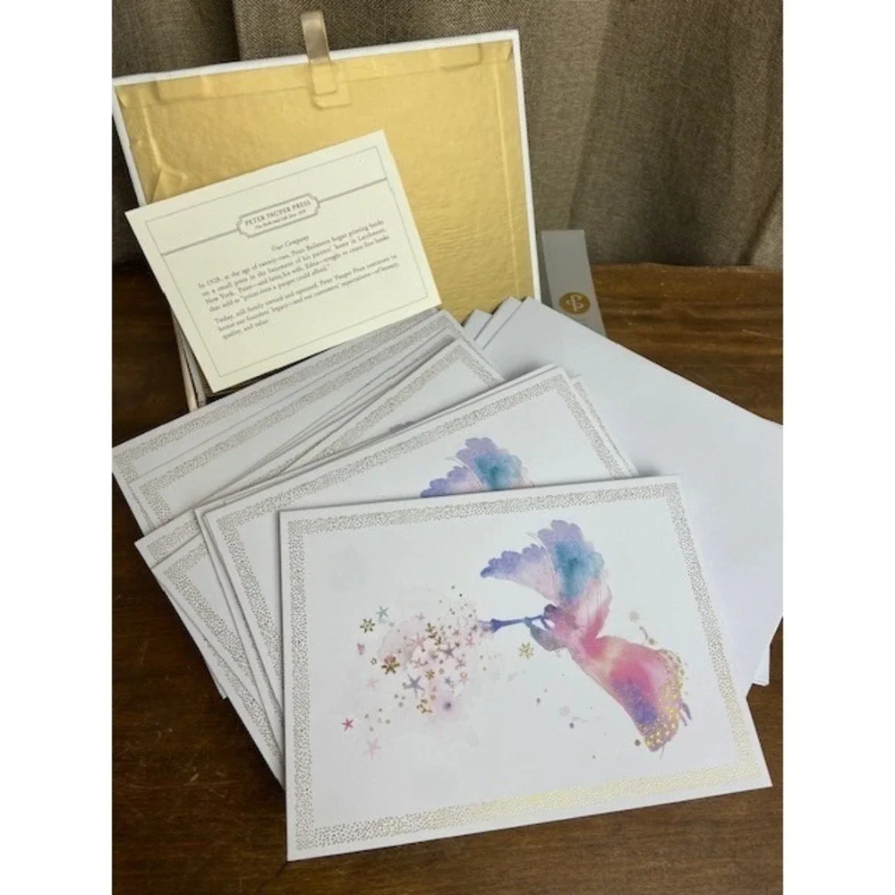 Peter Pauper Press Christmas Cards Angel Watercolor Gold Foil Boxed Set 16ct
